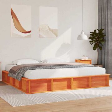 Vidaxl Bed Frame With Lift-up Storage Wax Brown 180x200 Cm Solid Wood Pine