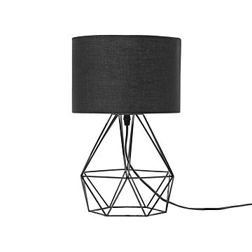 Table Lamp Black Shade Industrial Wire Cage Black Beliani