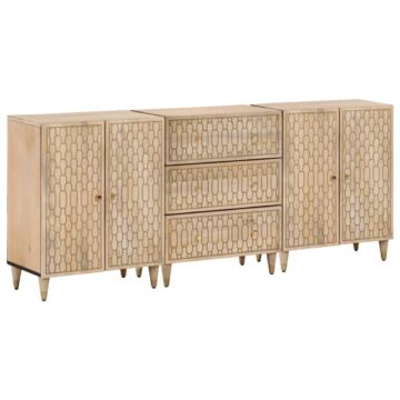 Vidaxl Side Cabinets 3 Pcs 60x33x75 Cm Solid Wood Mango