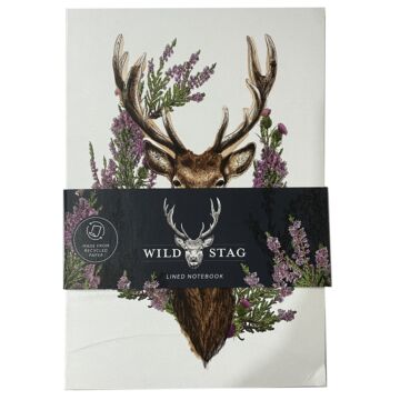 Recycled Paper A5 Lined Notebook - Wild Stag