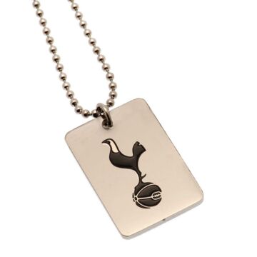 Tottenham Hotspur Fc Enamel Crest Dog Tag & Chain