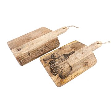 Pair Of Engraved Chopping Borads Cheese And Wine