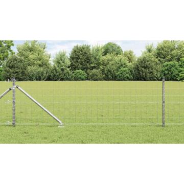 Vidaxl Euro Fence With 13 Spike Posts 0.6x50 M Galvanised Steel