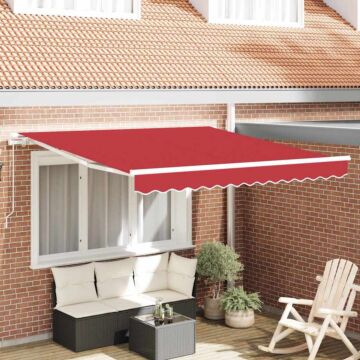 Vidaxl Manual Retractable Awning Red 300x250 Cm