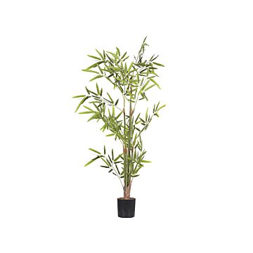 Artificial Potted Bamboo Plant Green And Black Synthetic Material 100 Cm Decorative Indoor Accessory Beliani