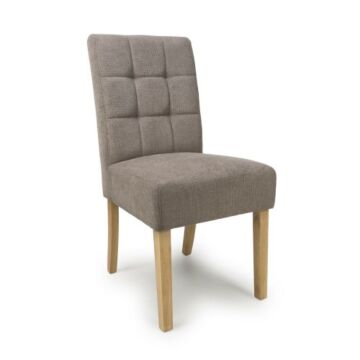 Moseley Waffle Flax Effect Light Brown Dining Chair In Natural Legs