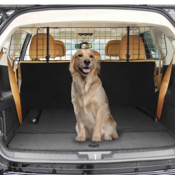 Pawhut Heavy Duty Pet Dog Car Barrier Black
