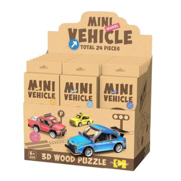 24pc 3d Kids Wooden Jigsaw Puzzle - Motor Vehicles