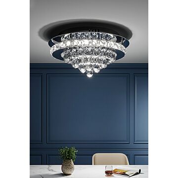 Crystal Round Led Semi Flush Mount Ceiling Light