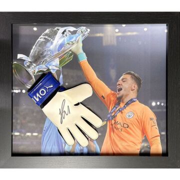 Manchester City Fc Ederson Signed Glove (framed)