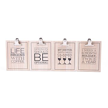 Set Of Four Slogan Clipboards