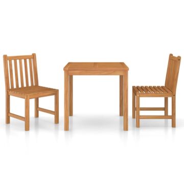 Vidaxl 3 Piece Garden Dining Set Solid Teak Wood