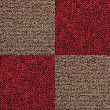 40 X Carpet Tiles 10m2 / Scarlet Red & Sand