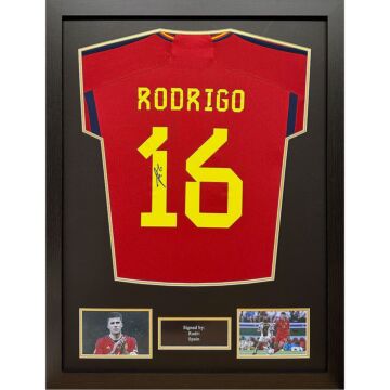 Spain Rodri Signed Shirt (framed)