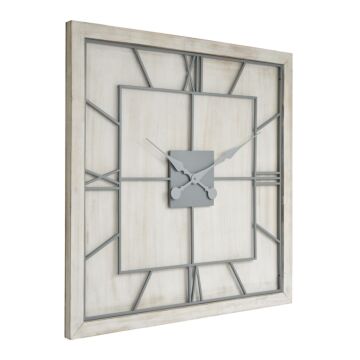 Williston White Square Large Wall Clock