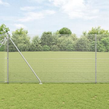 Vidaxl Welded Wire Fence With 13 Spike Posts 1.5x25 M Galvanised Steel