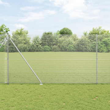Vidaxl Welded Wire Fence With 13 Spike Posts 1.5x25 M Galvanised Steel