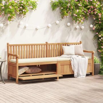 Vidaxl With Storage Brown Solid Teak Wood
