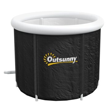 Outsunny Cold Plunge Tub, Portable Ice Bath Cold Water Therapy Tub With Thermo Lid, For Athletes Polar Recovery, Black