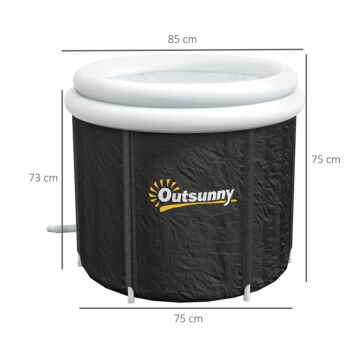 Outsunny Cold Plunge Tub, Portable Ice Bath Cold Water Therapy Tub With Thermo Lid, For Athletes Polar Recovery, Black