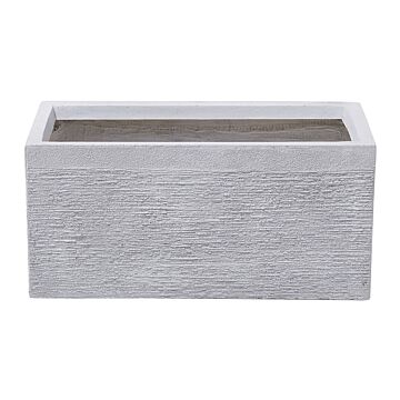 Plant Pot White Fibre Clay 50 X 23 X 24 Cm Rectangular Planter