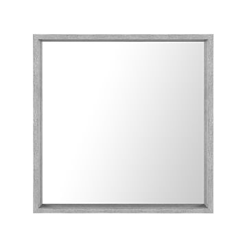 Wall Mirror Grey Synthetic Frame 50 X 50 Cm Square Wall Hanging Beliani