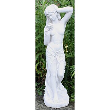 Stone Effect Lady With Rose Statue