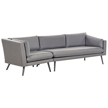 Outdoor Sofa Grey Polyester Upholstery 3 Seater Garden Couch Left Hand Uv Water Resistant Modern Design Living Room Beliani