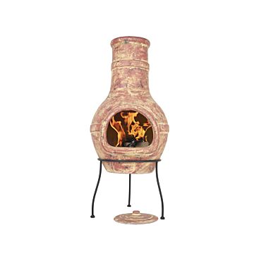 Mo Banded Copper Large Clay Chimenea