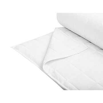 Duvet White Polyester Blend Single Size 155 X 220 Cm All-season Buttoned Quilted Beliani