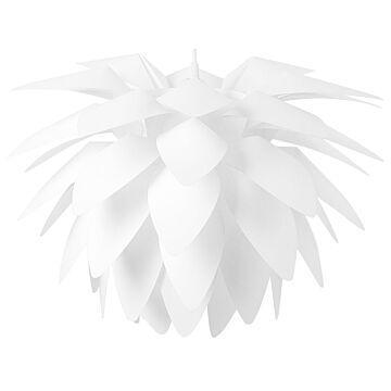Ceiling Lamp White 162 Cm Pendant Plastic Petals Flower Shade Modern Beliani