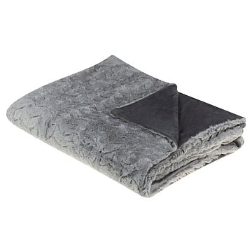 Blanket Grey Polyester 150 X 200 Cm Furry Soft Pile Bed Throw Cover Home Accessory Beliani