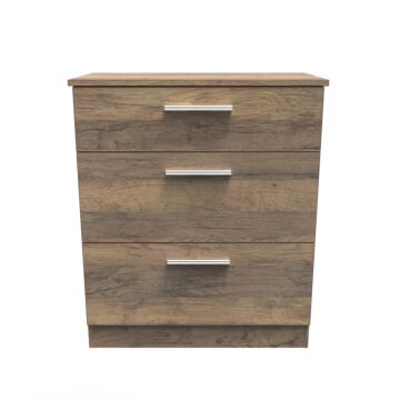 Contrast 3 Drawer Deep Chest In Vintage Oak