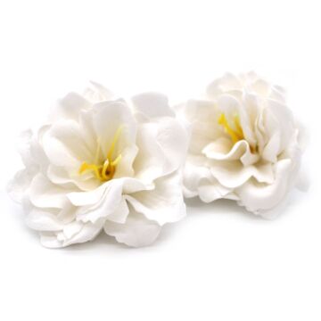 Craft Soap Flower - Small Peony - White - Pack Of 10