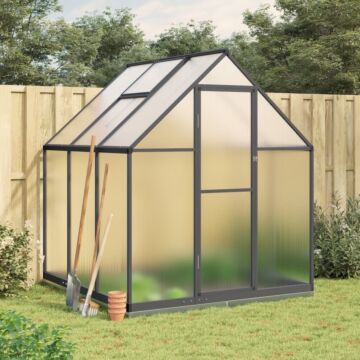 Vidaxl Greenhouse With Base Frame Anthracite 169x169x202 Cm Aluminium