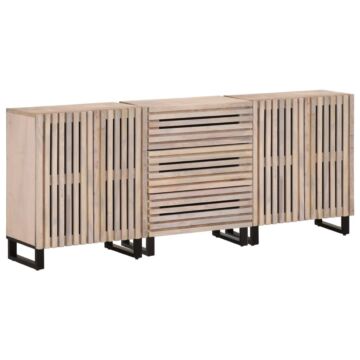 Vidaxl Sideboards 3 Pcs 60x34x75 Cm Solid Wood Mango