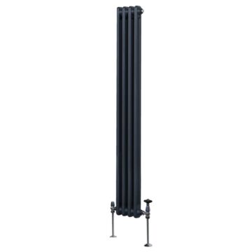 Traditional 2 Column Radiator - 1800 X 202mm - Anthracite Grey