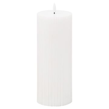 Luxe Collection Natural Glow 3.5" X 9" Texture Ribbed Led Candle