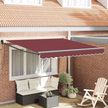 Vidaxl Automatic Retractable Awning Burgundy 300x250 Cm