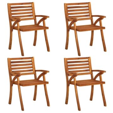 Vidaxl Garden Chairs 4 Pcs Solid Acacia Wood