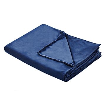 Weighted Blanket Cover Navy Blue Polyester Fabric 100 X 150 Cm Solid Pattern Modern Design Bedroom Textile Beliani