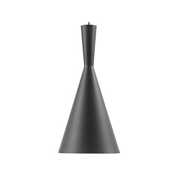 Hanging Light Pendant Lamp Black With Gold Shade Geometric Cone Modern Minimalistic Design Beliani