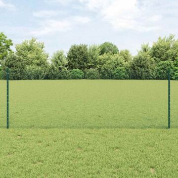 Vidaxl Fence Posts 11 Pcs U-channel Green 80 Cm Steel, Vidaxl Hexagon Fence Green 0,8x100 M Steel