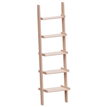 Vida Designs York 5 Tier Ladder Bookcase, Pine