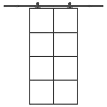 Vidaxl Sliding Door With Hardware Set 102,5x205 Cm Esg Glass&aluminium