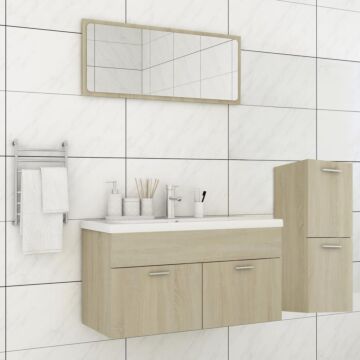 Vidaxl Bathroom Furniture Set Sonoma Oak Engineered Wood