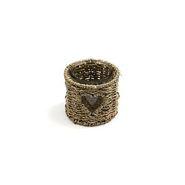 Small Seagrass Candle Holder