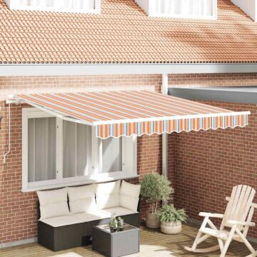 Vidaxl Manual Retractable Awning Multicolour Stripe 300x250 Cm