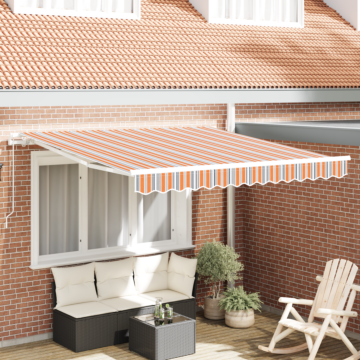 Vidaxl Manual Retractable Awning Multicolour Stripe 300x250 Cm