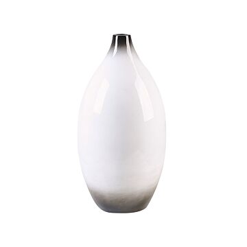Decorative Vase Black And White 46 Cm Terracotta Elegant Modern Beliani